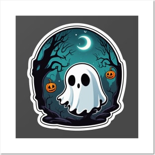 Boo cute Halloween ghost Posters and Art